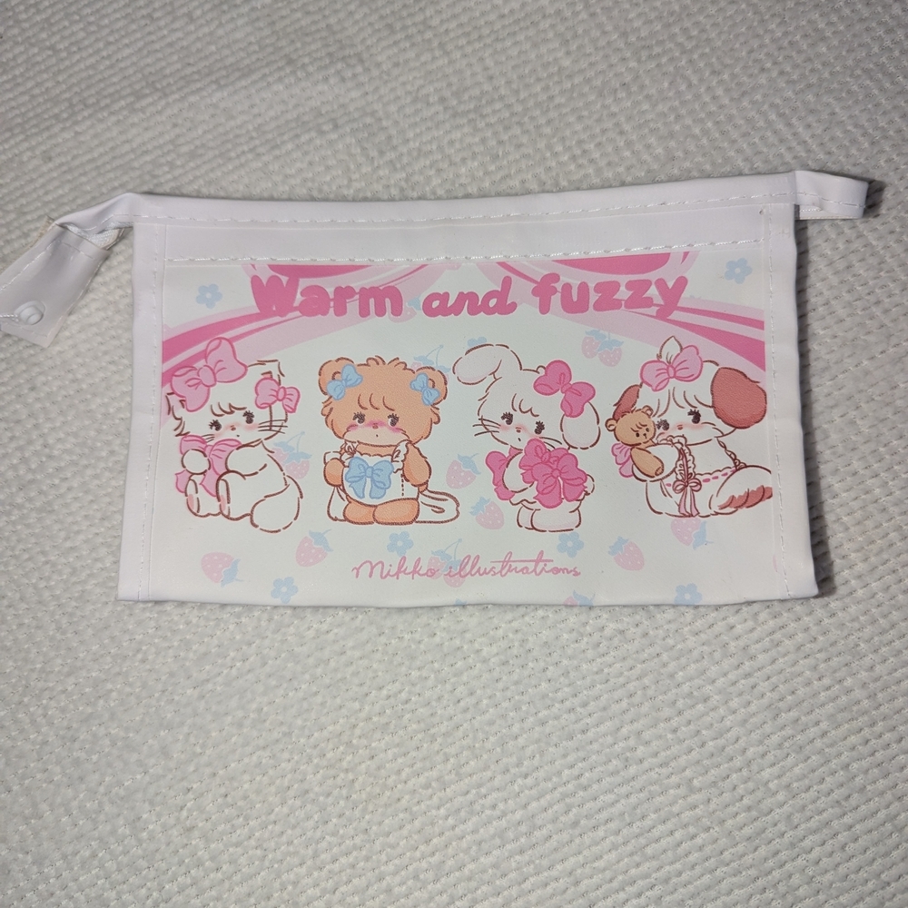 Kids Pink and White Pouch‎